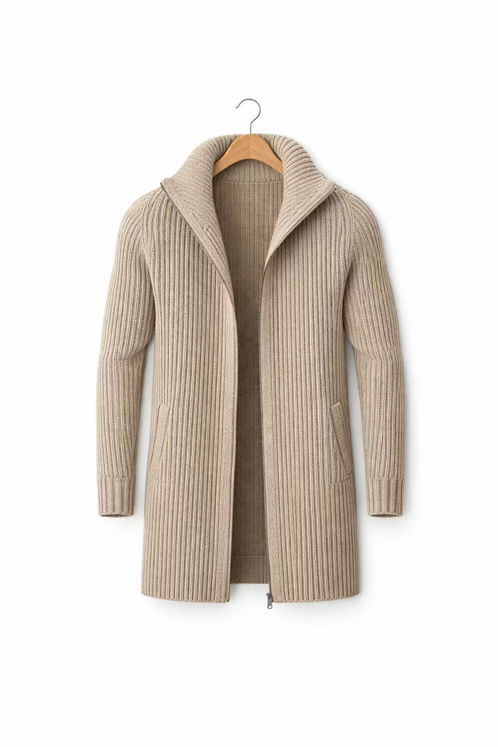 Ribbed Shawl Collar Cardigan