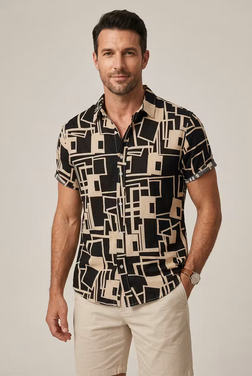 Monarch Geometric Camp Shirt