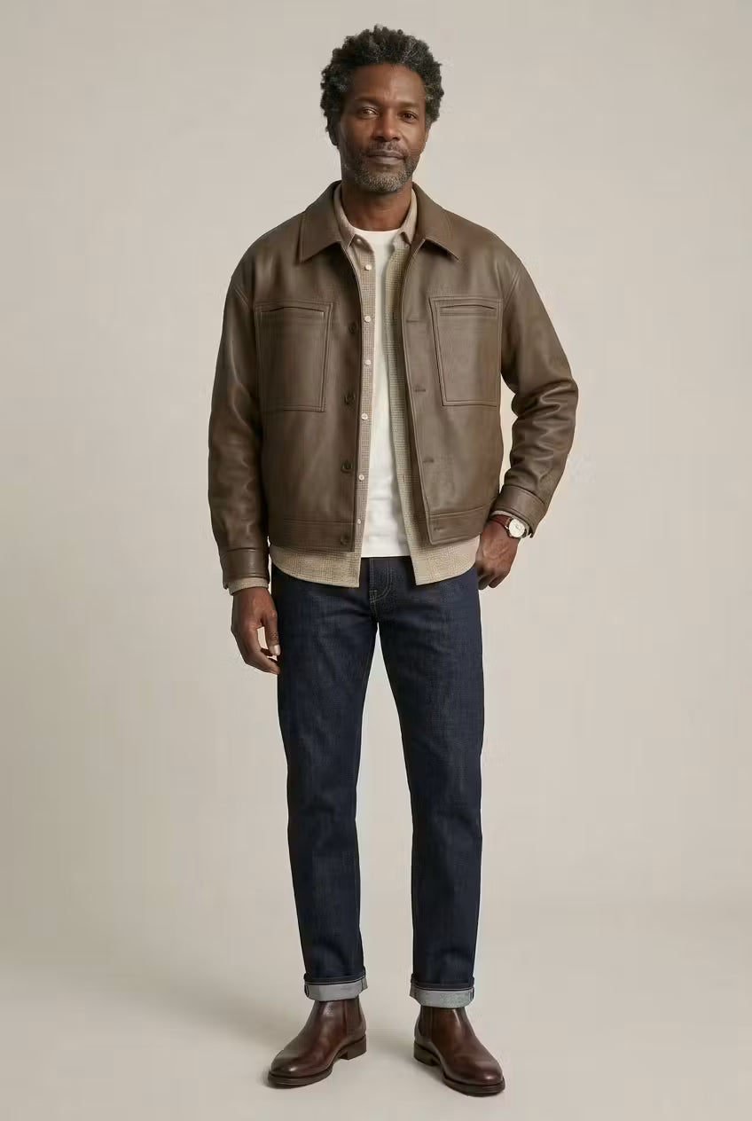 Mason Faux Leather Chore Jacket