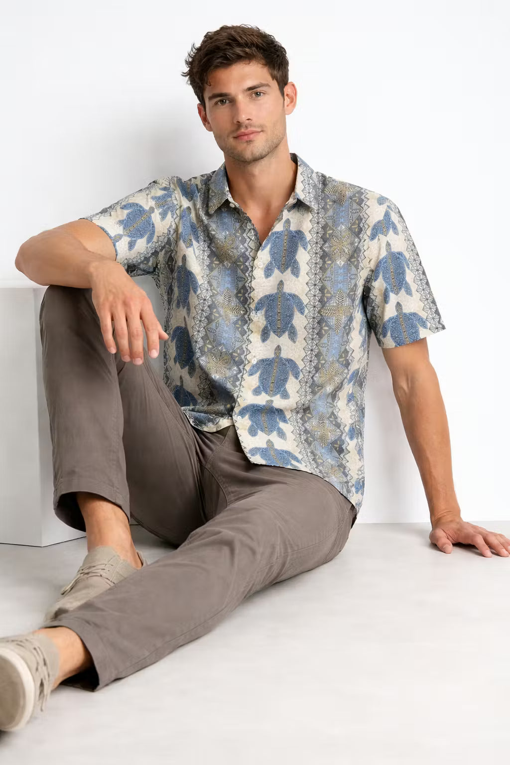 Pacific Tortoise Pattern Woven Shirt