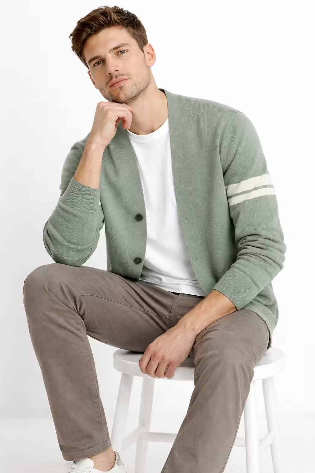 Open Knit Button Front Cardigan Sweater