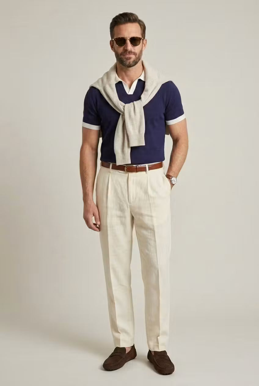 Langford Contrast Knit Polo