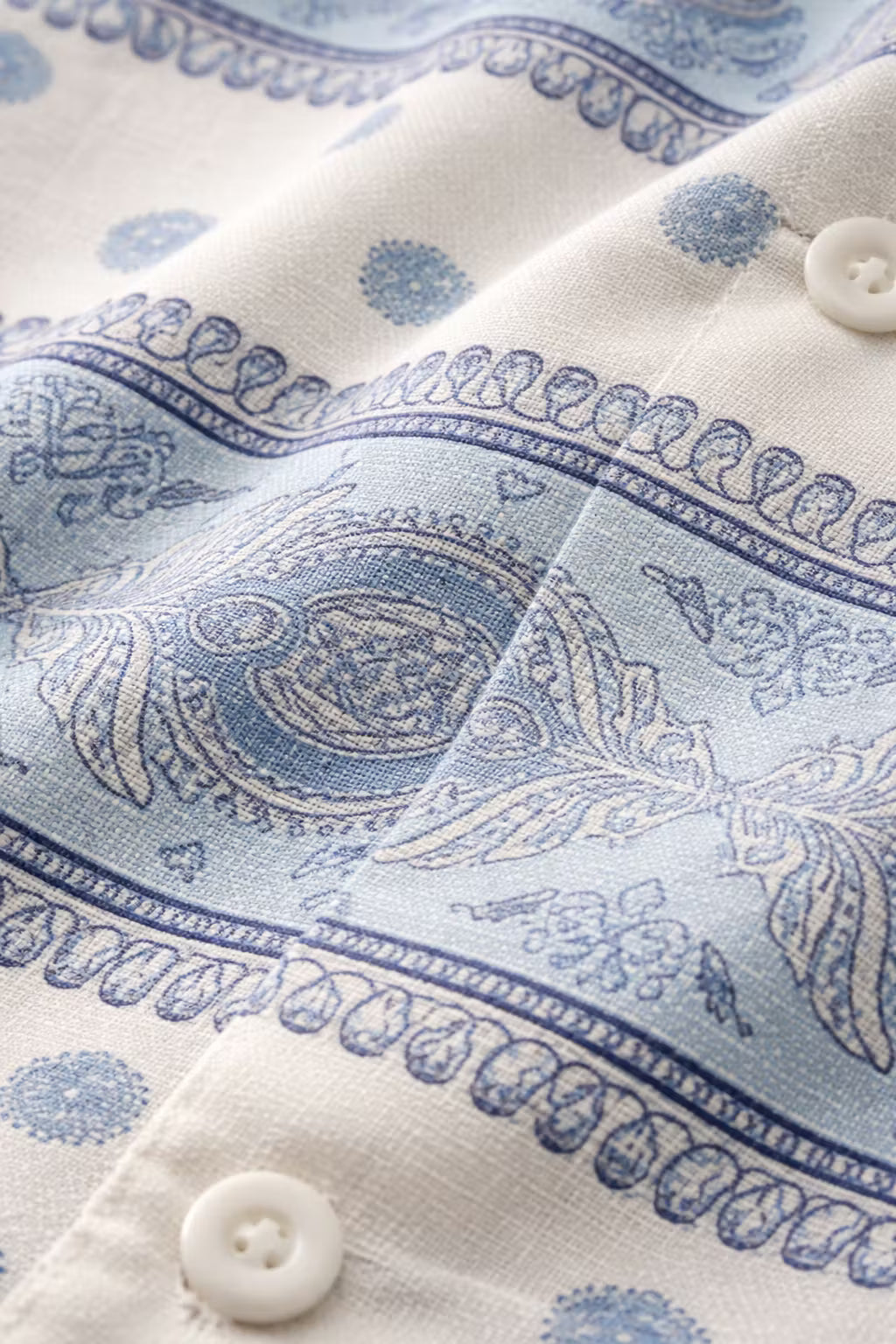 Paisley Stripe Camp Collar Shirt
