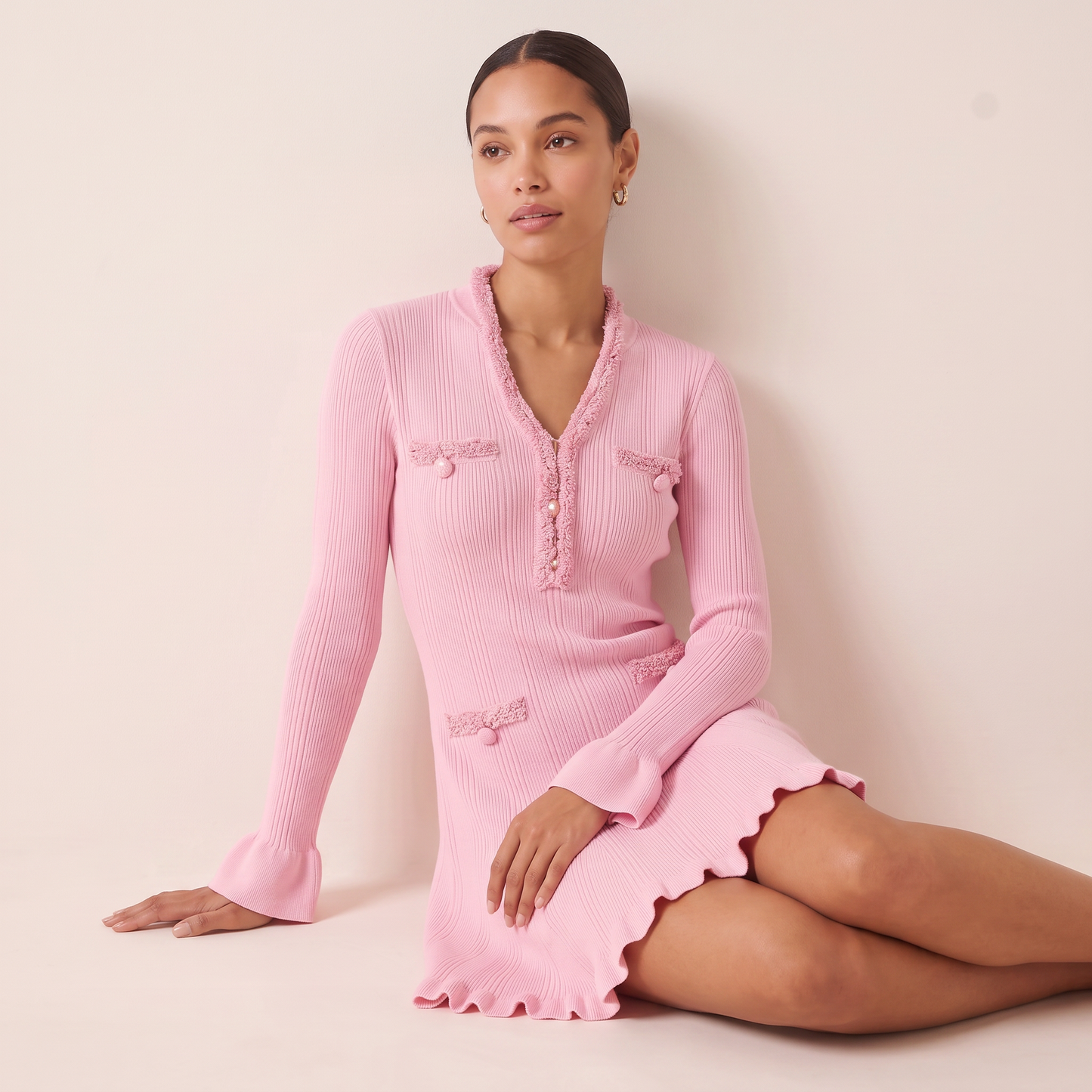 Linea gebreide mini-jurk van viscose
