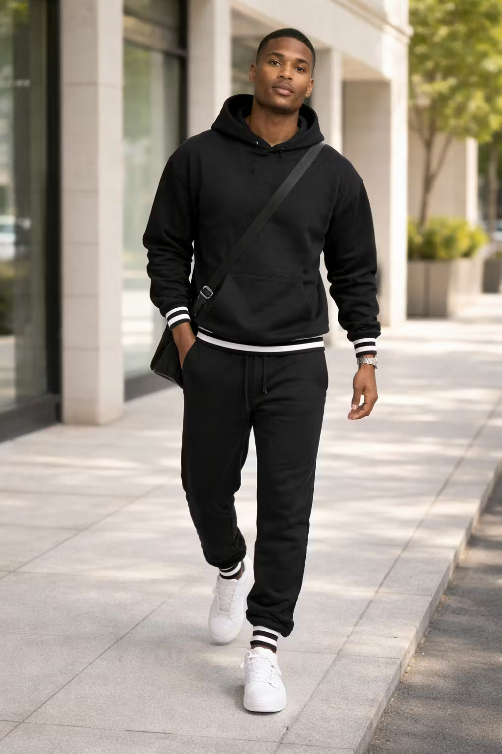 Structured Hoodie and Jogger Trousers Set