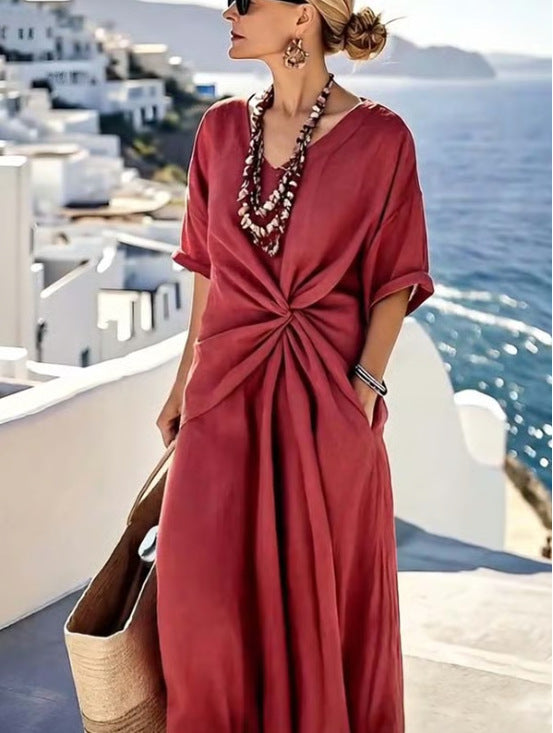 Santorini Coast Maxi Dress