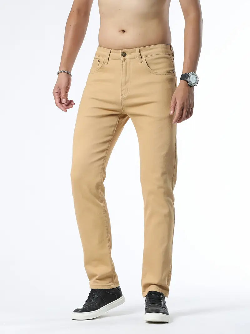 Slim-Fit Line Pants for Men