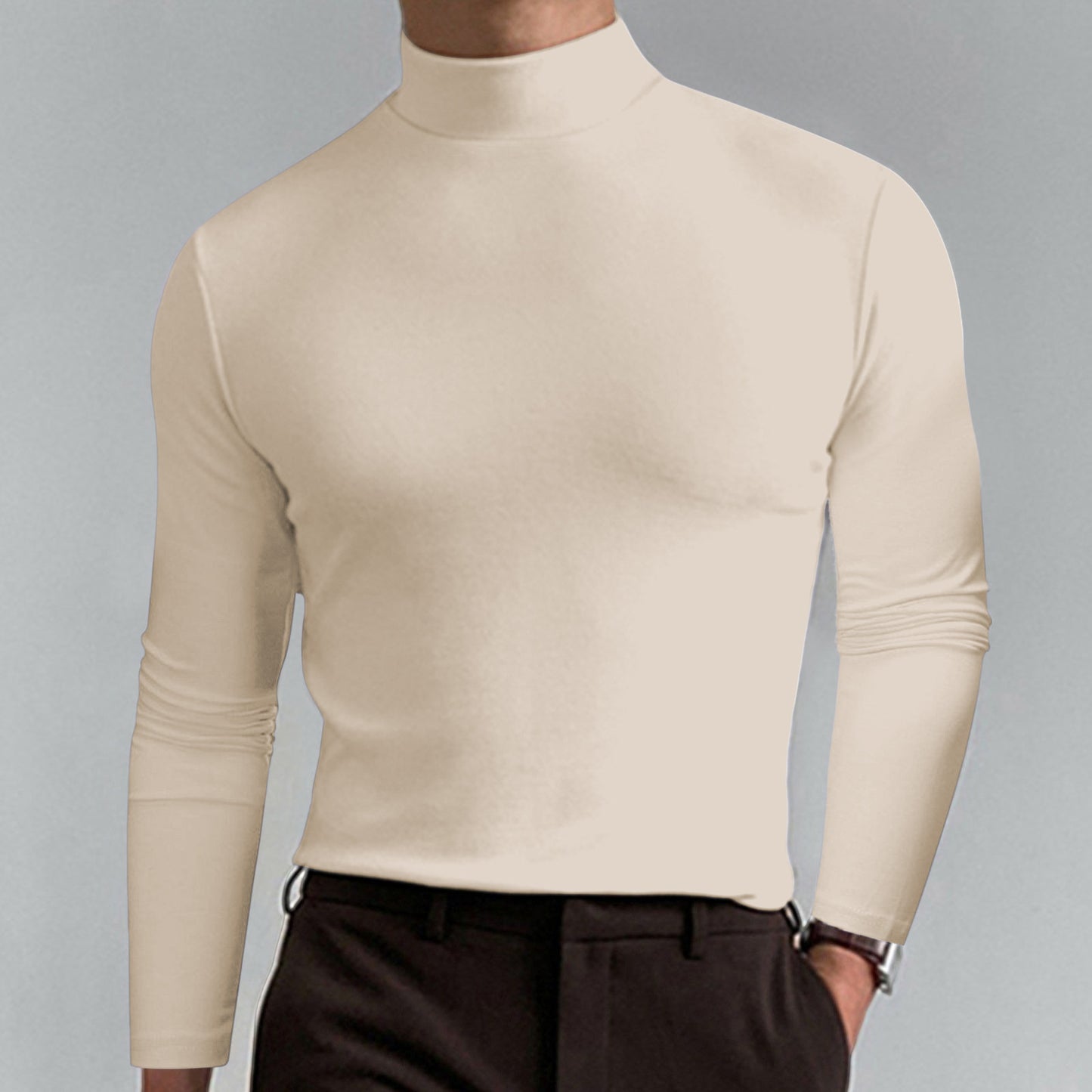 Men’s Long Sleeve Mock Neck Top