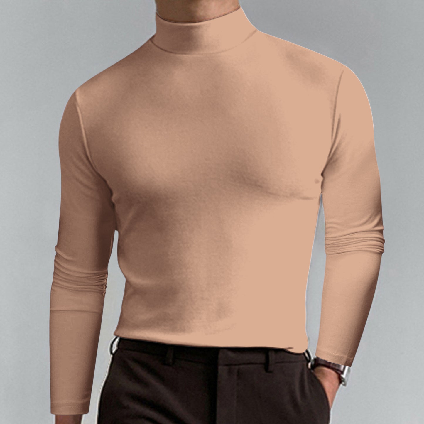 Men’s Long Sleeve Mock Neck Top