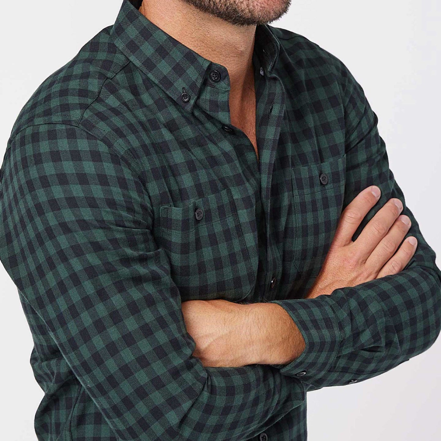 Classic Green Checked Button Shirt