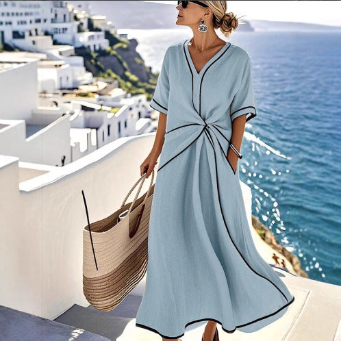 Santorini Coast Maxi Dress