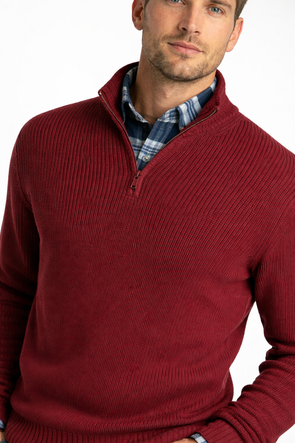 Men’s Everyday Textured Quarter Zip Knit Shirt