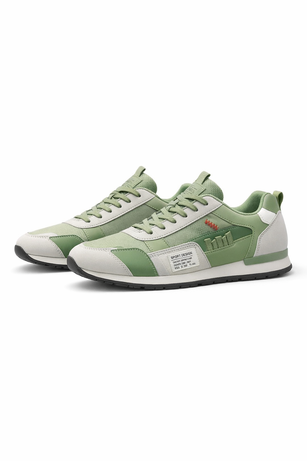 Multi-Panel Trail Style Lace-Up Trainers