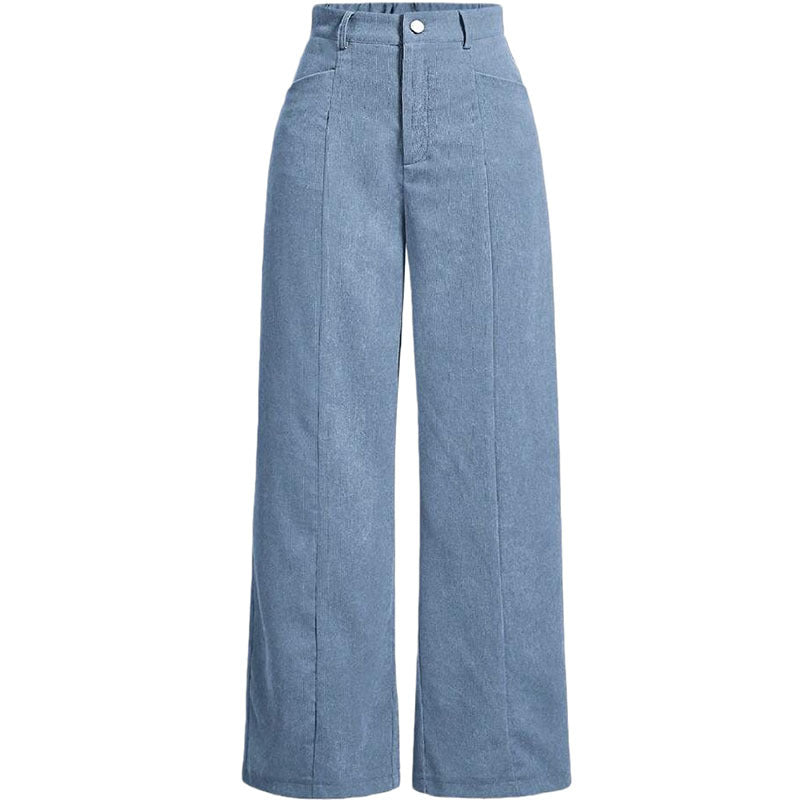 Aurelia Ribfluwelen Broek met Wijde Pijpen