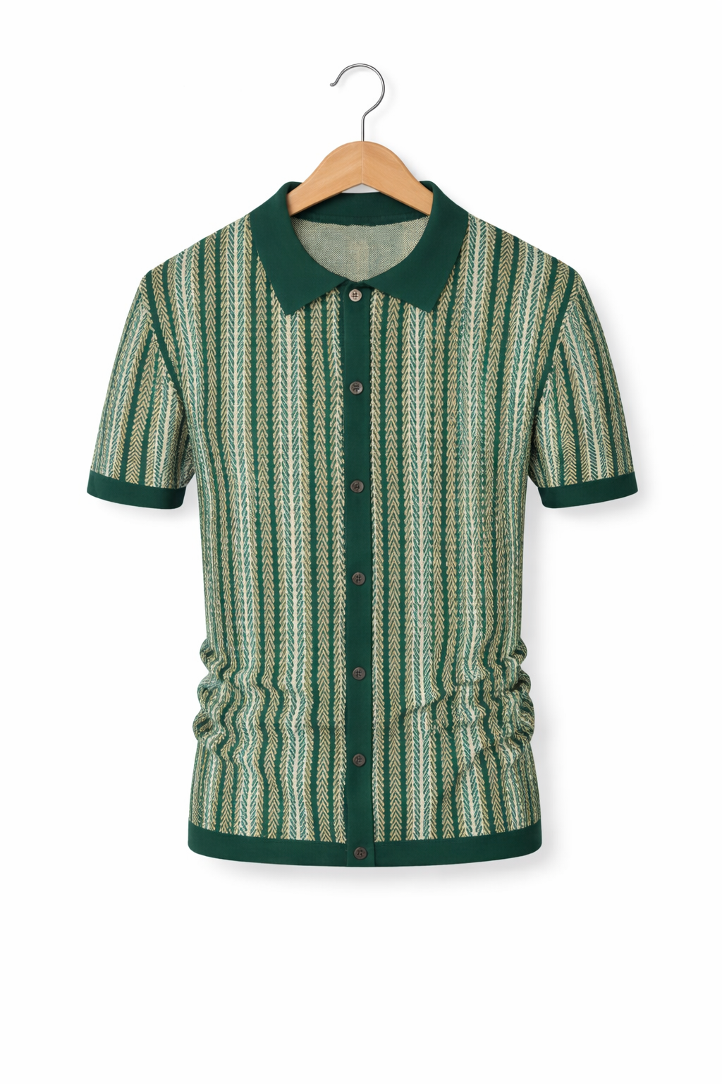 Chevron Jacquard Knit Polo Shirt