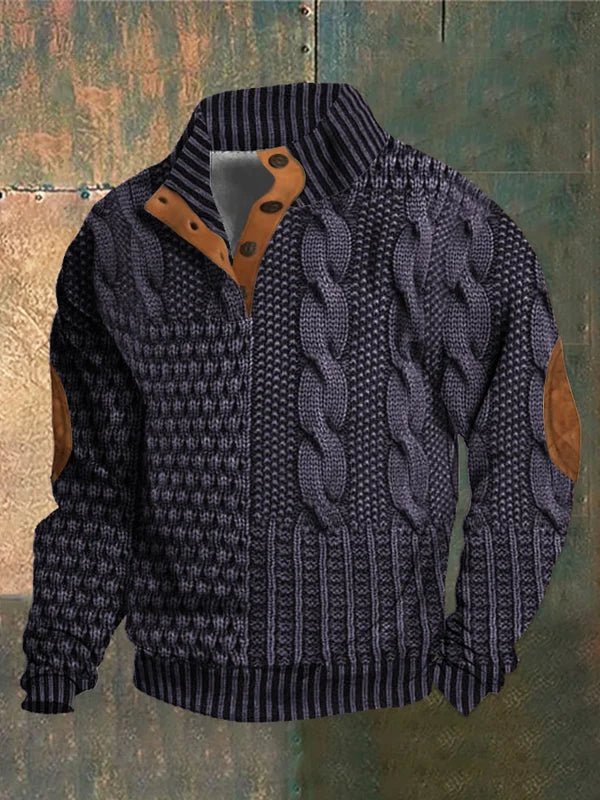 Textured Cable Knit Men’s Pullover