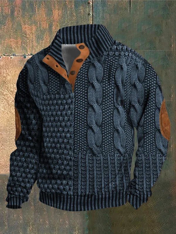Textured Cable Knit Men’s Pullover