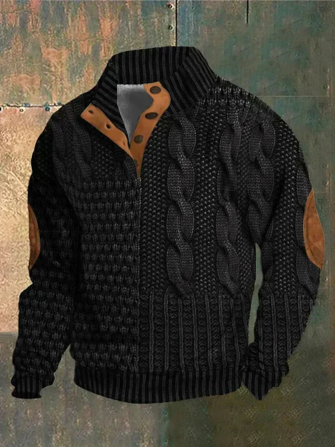 Textured Cable Knit Men’s Pullover