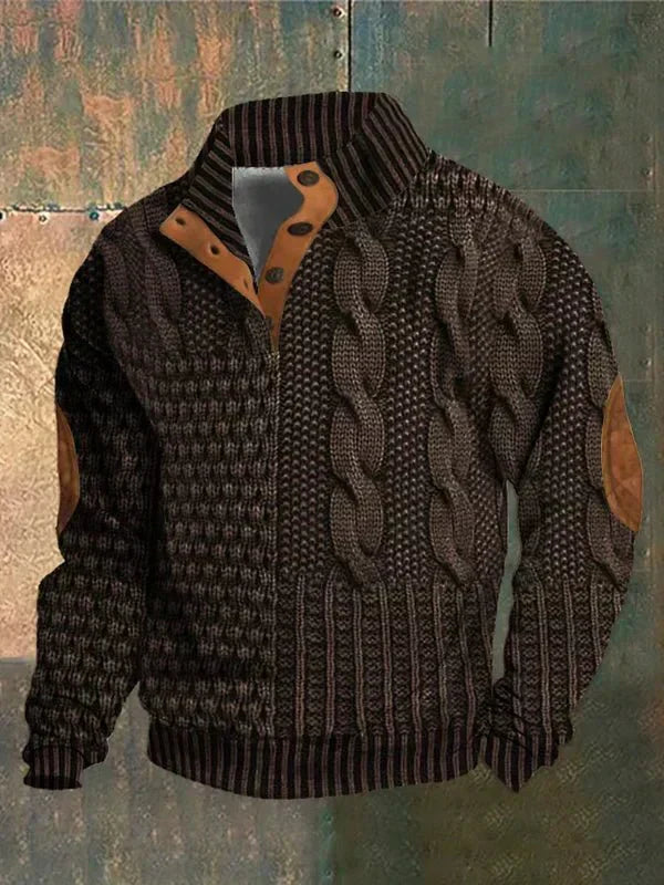 Textured Cable Knit Men’s Pullover