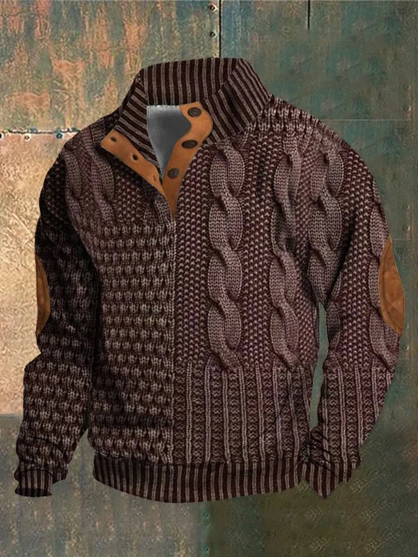 Textured Cable Knit Men’s Pullover