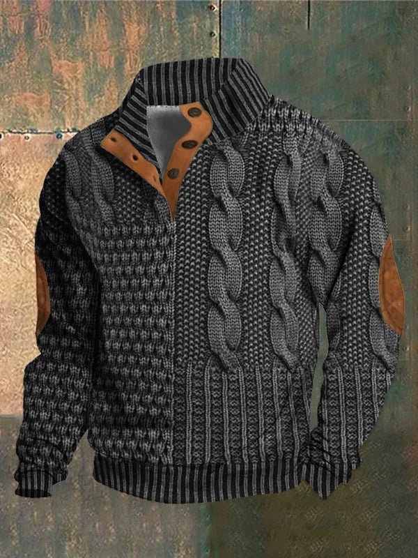 Textured Cable Knit Men’s Pullover