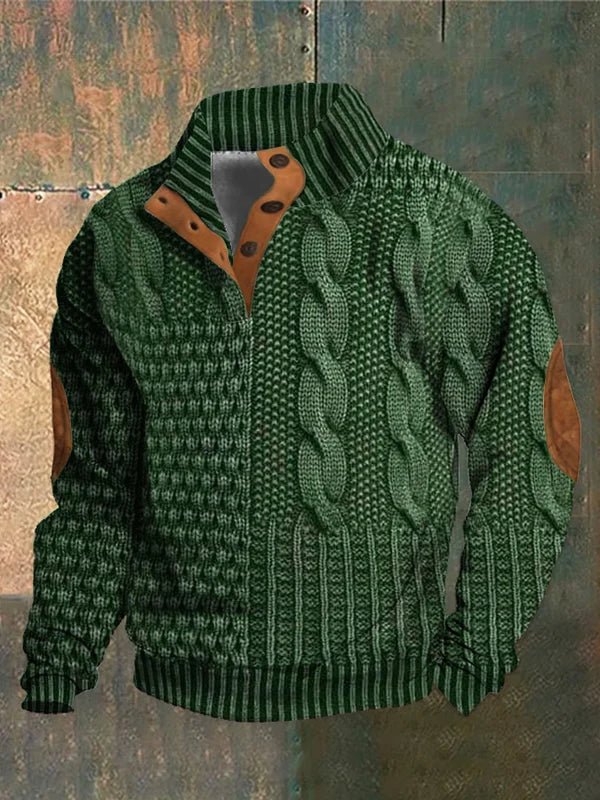 Textured Cable Knit Men’s Pullover