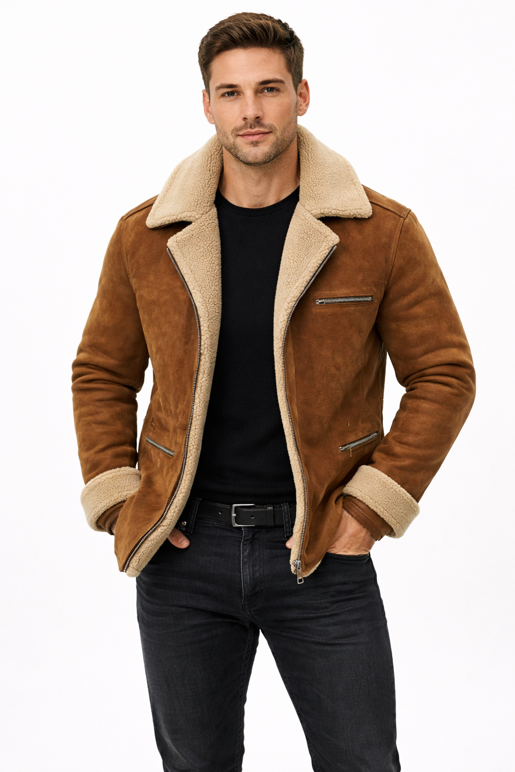 Men’s Structured Outer Jacket with Textured Shell