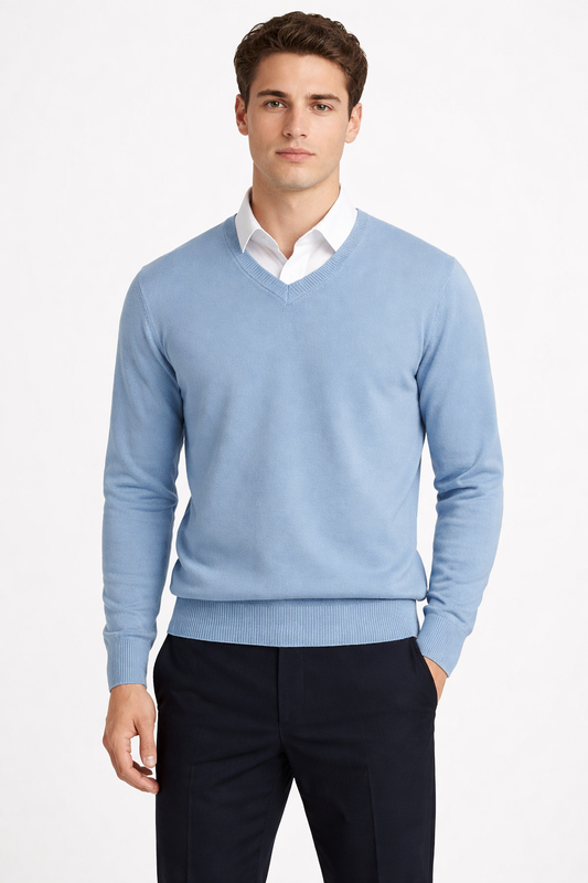 Men’s V-Neck Fine Knit Shirt