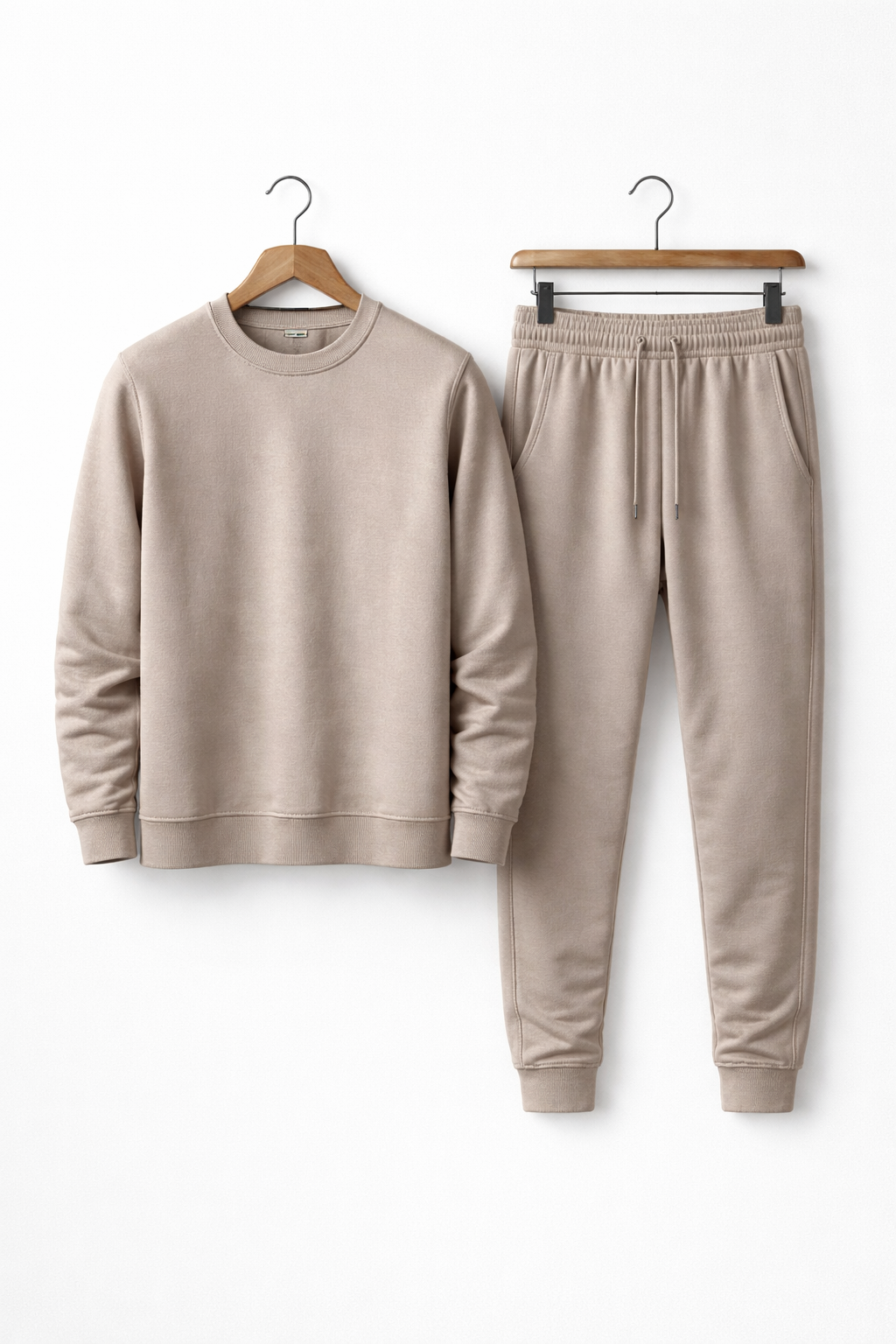Structured Knit Crewneck and Jogger Trousers Set