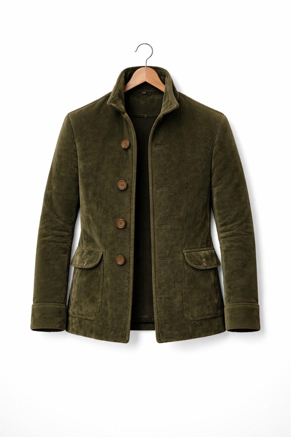 Corduroy jack met hoge kraag