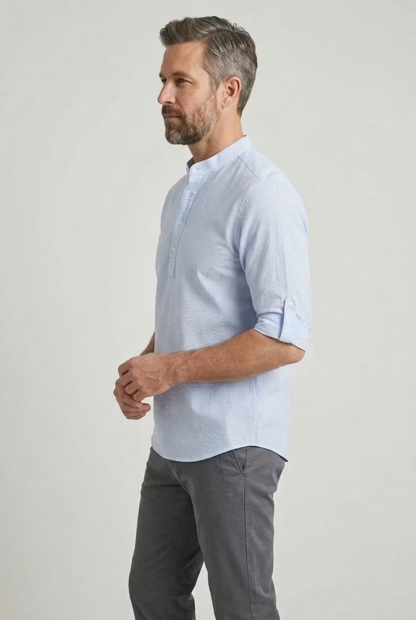 Marlow Textured Stand Collar Shirt