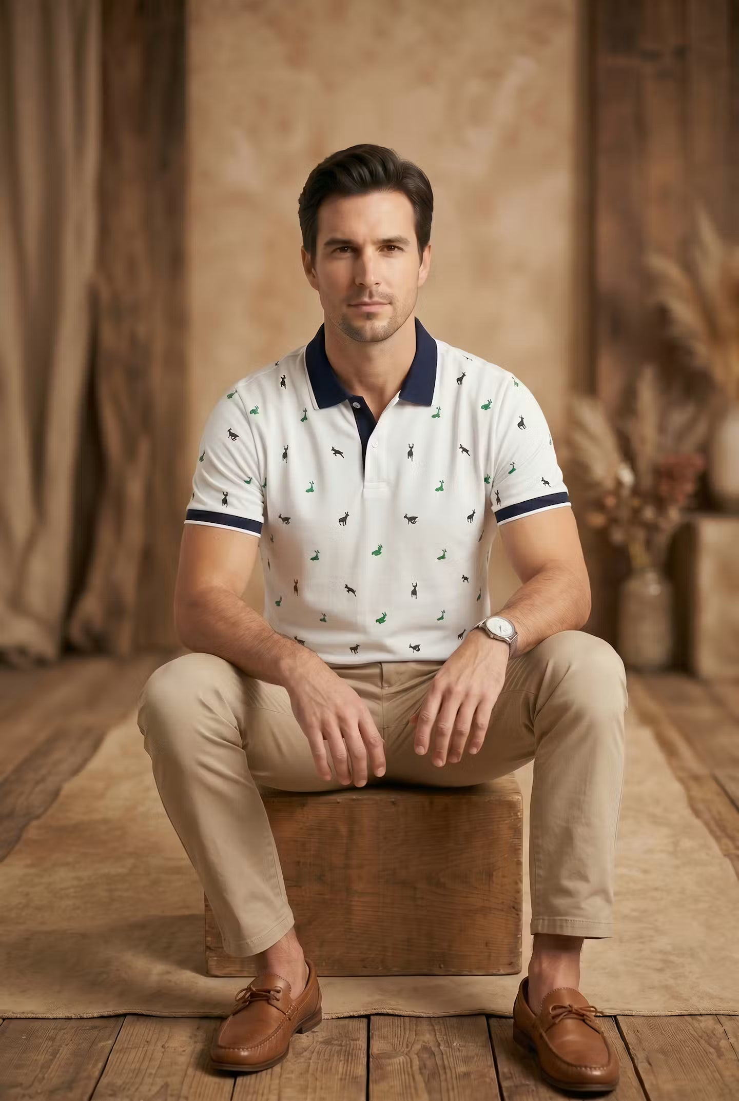 Deer Point Printed Polo