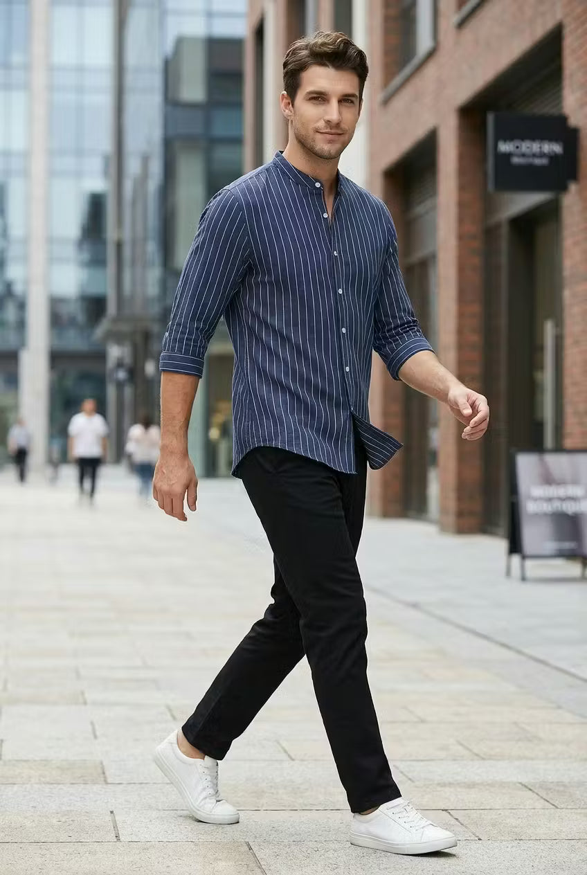 Coastal Stripe Three-Quarter Shirt