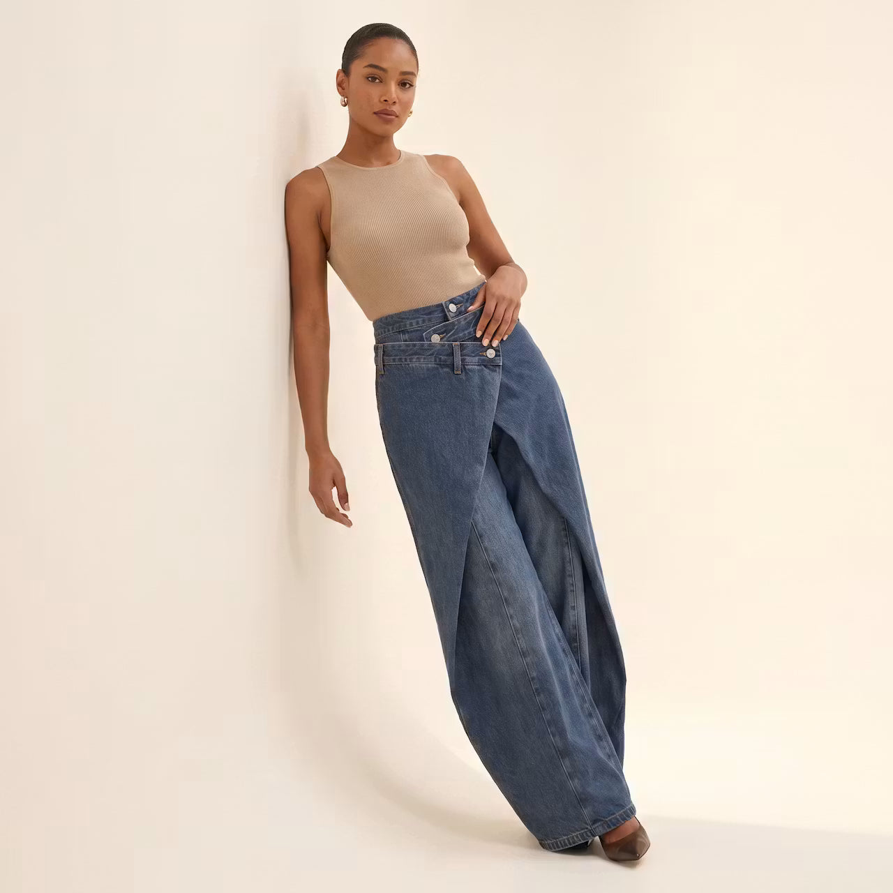 Naya Broek met Hoge Taille en Panelen