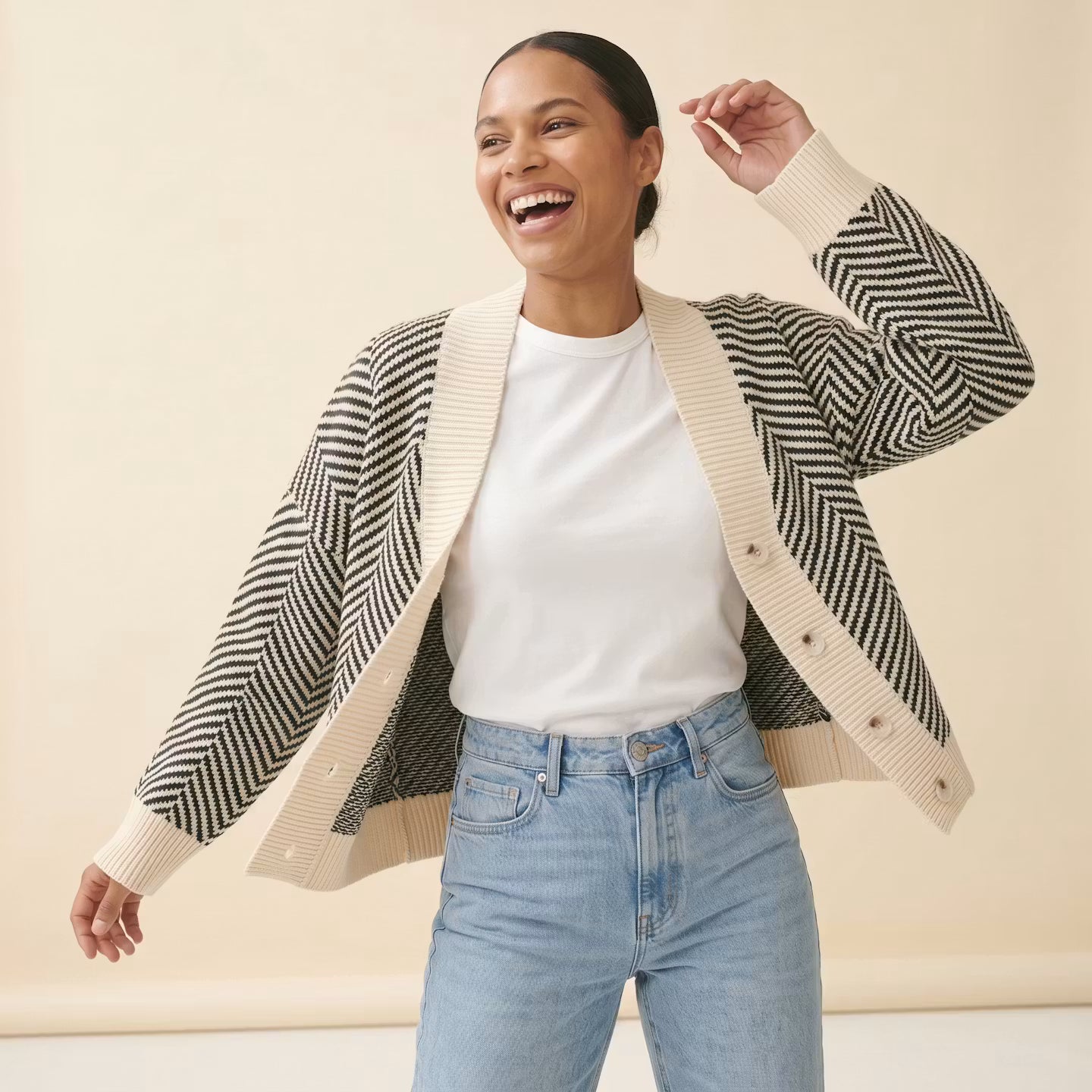 Élodie Chevron Cardigan