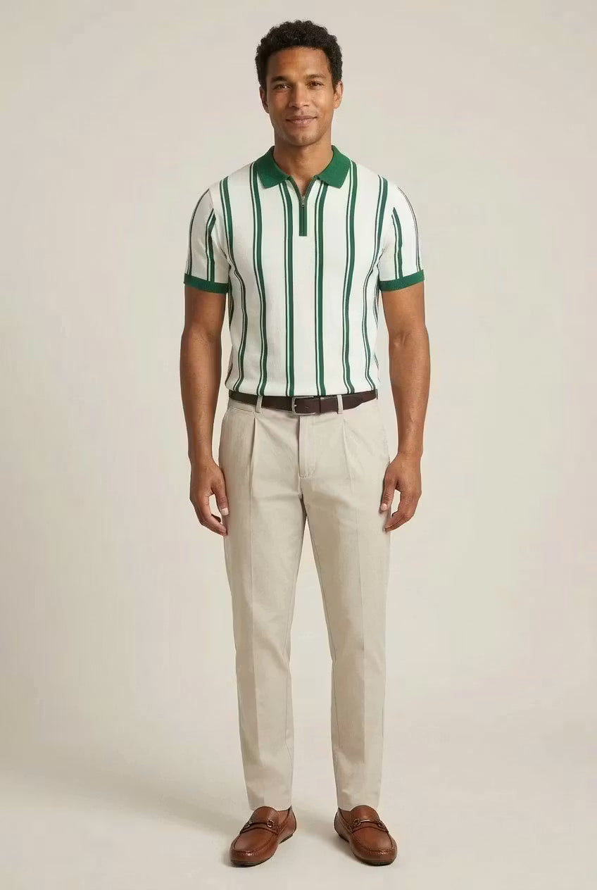 Kingsley Zip Stripe Polo