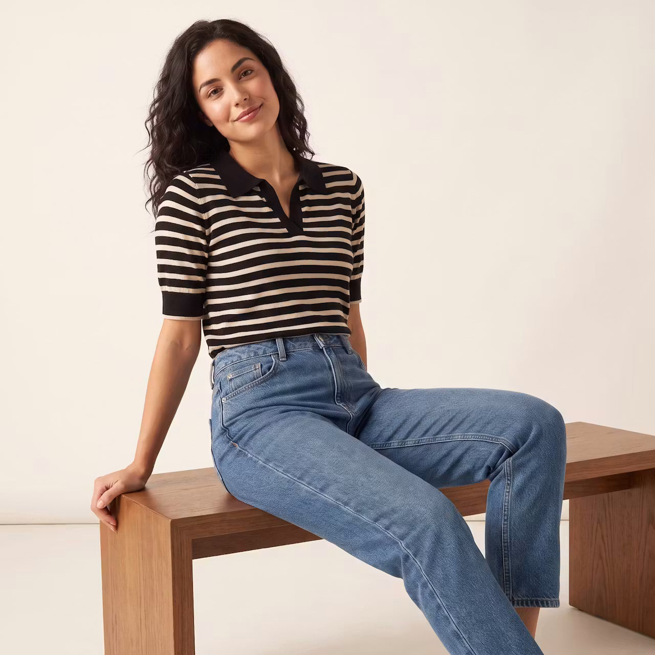 Lotte Gestreepte Polotop