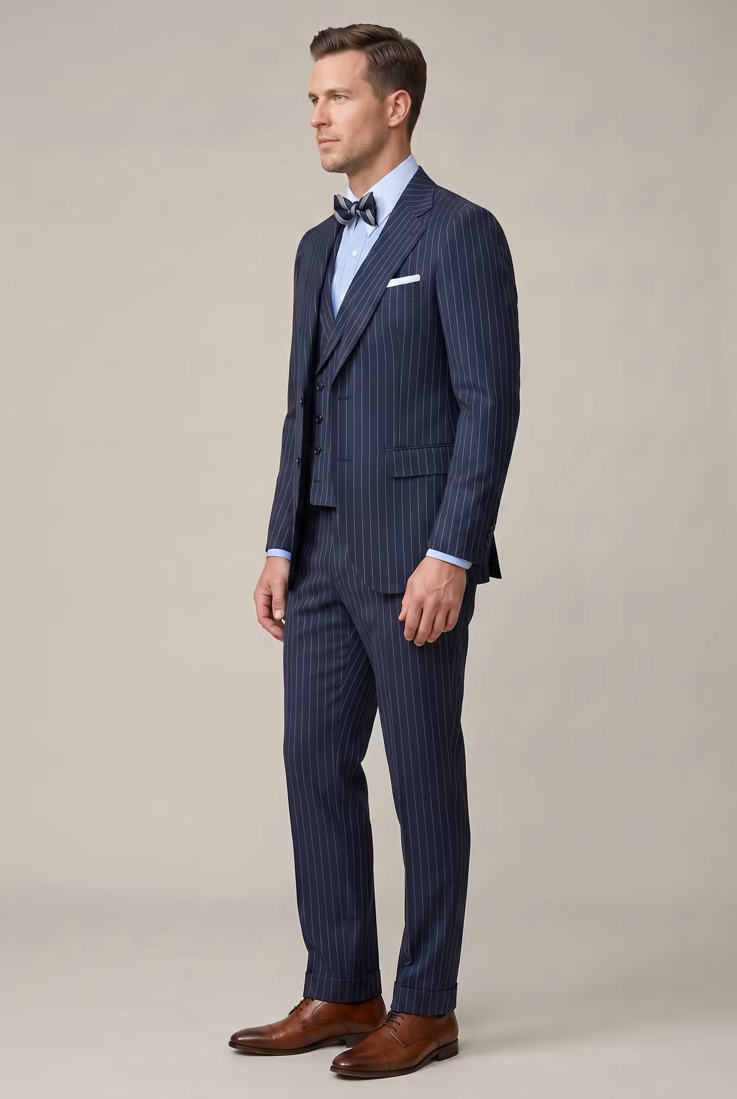 Sterling Pinstripe Three-Piece Suit