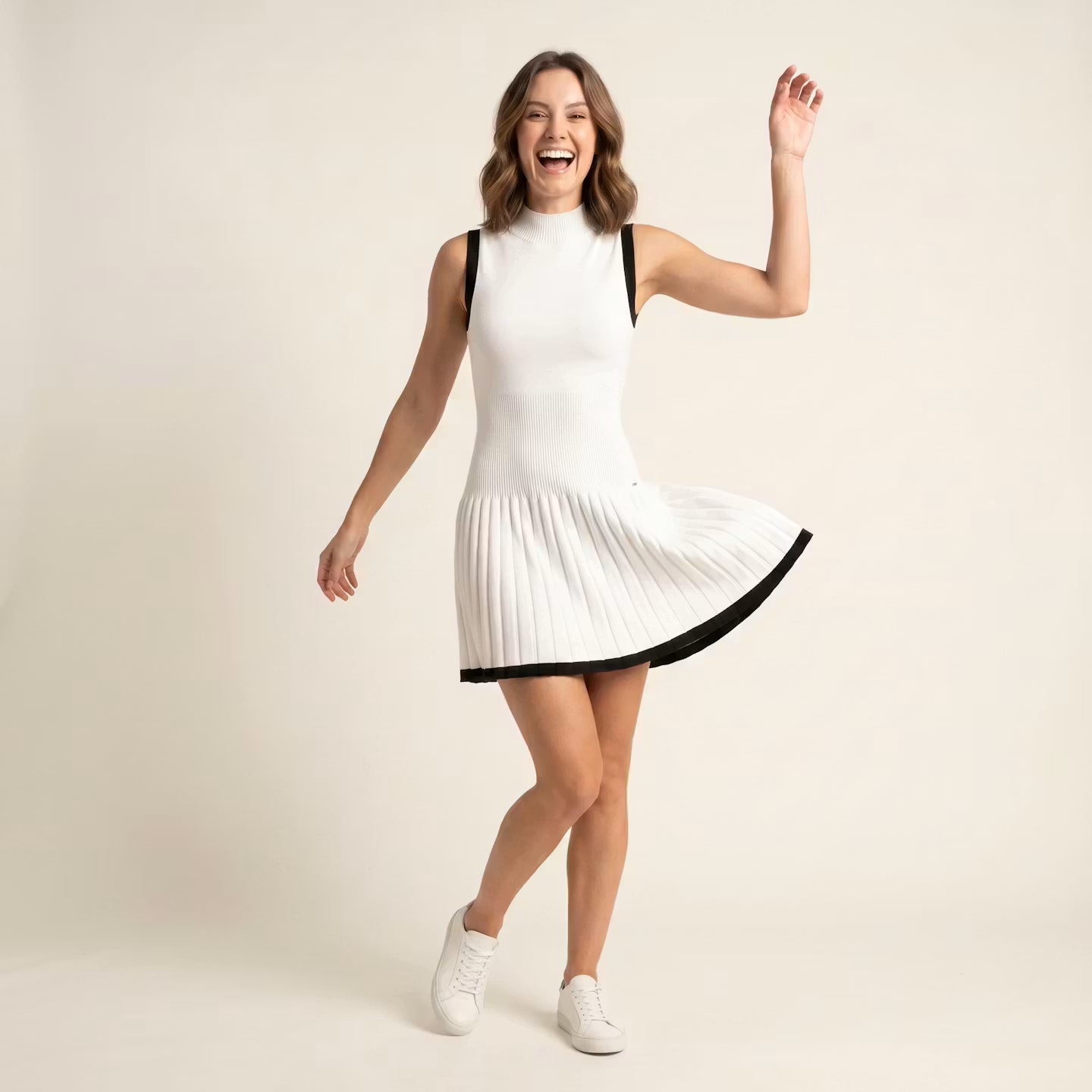 Élodie Pleated Knit Dress