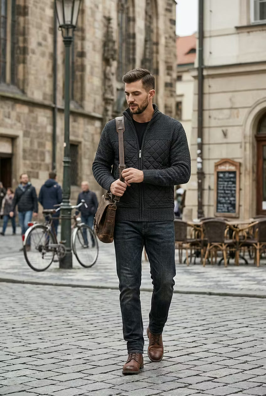 Northpoint Quilted Zip Cardigan