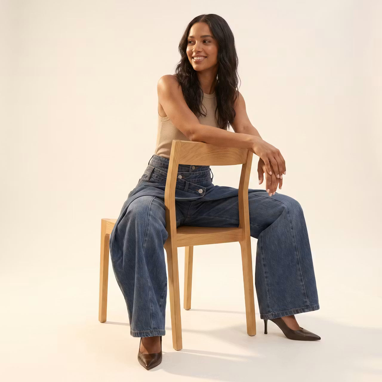 Naya Broek met Hoge Taille en Panelen