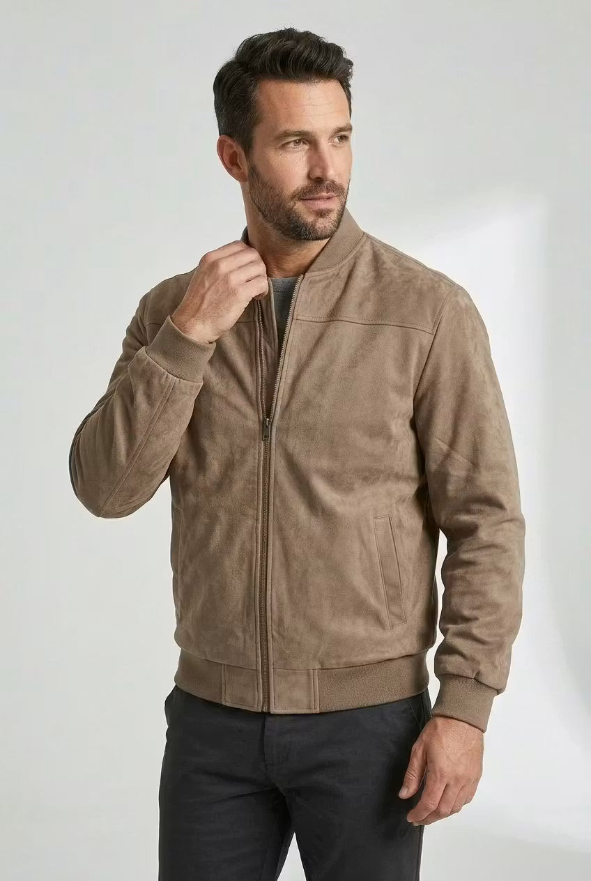 Hudson Suede Bomber Jacket