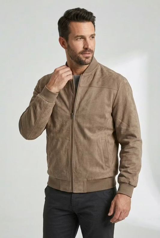 Hudson Suede Bomber Jacket
