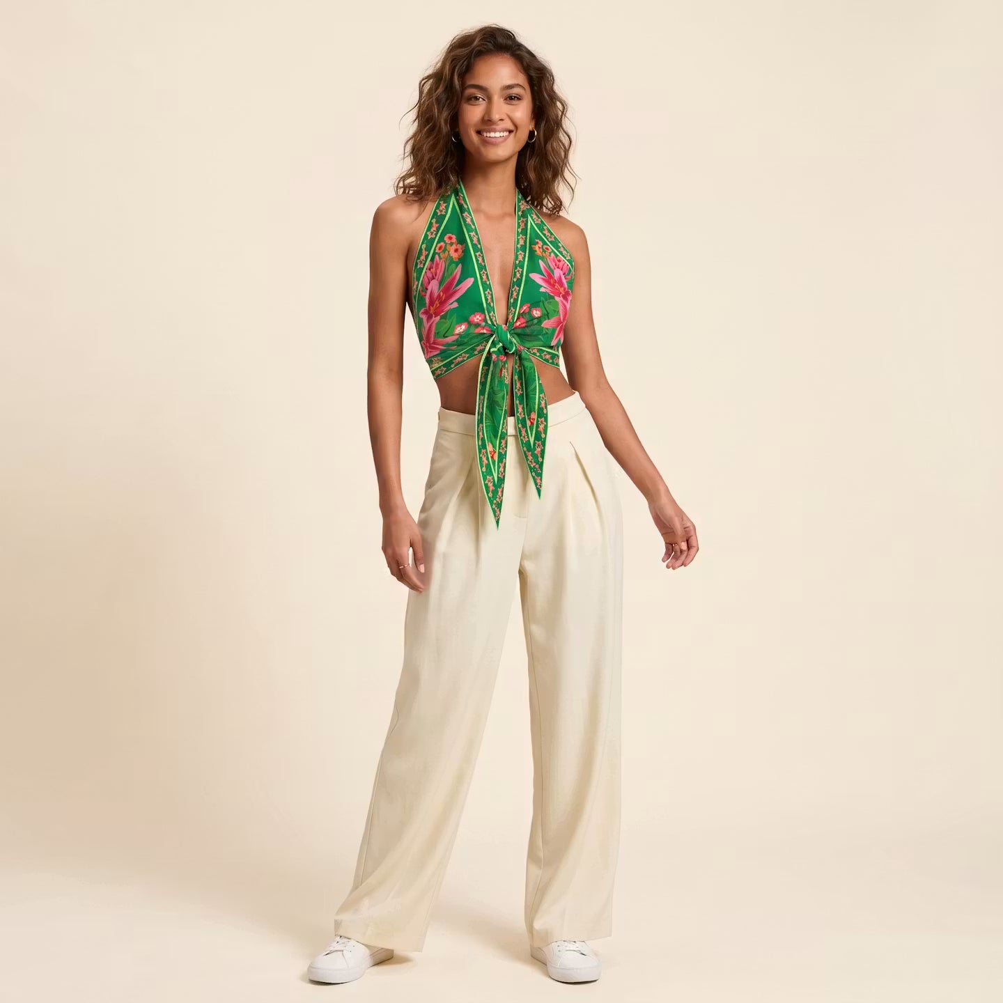 Fleur Tie Halter Top