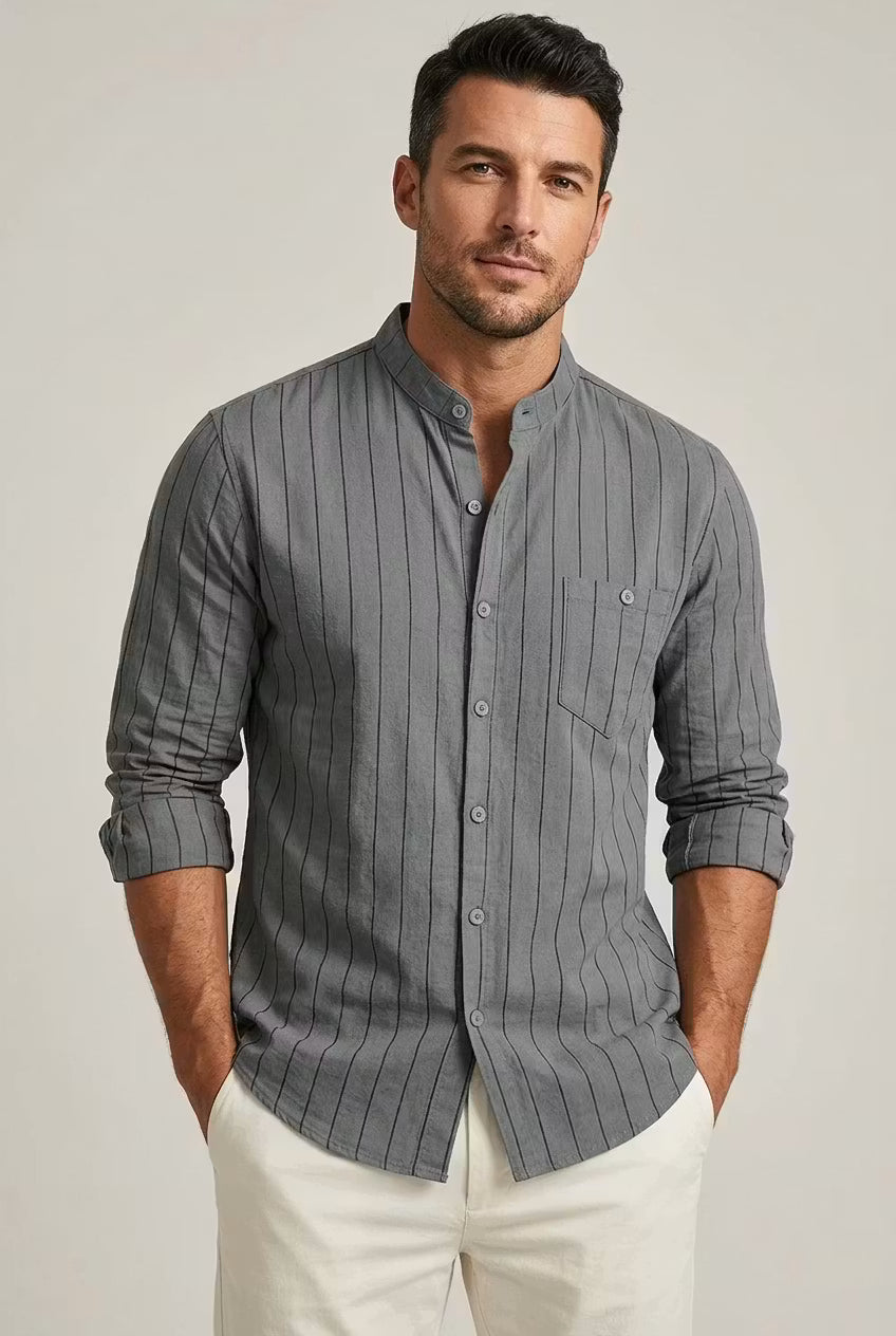 Stripe Grandad Shirt