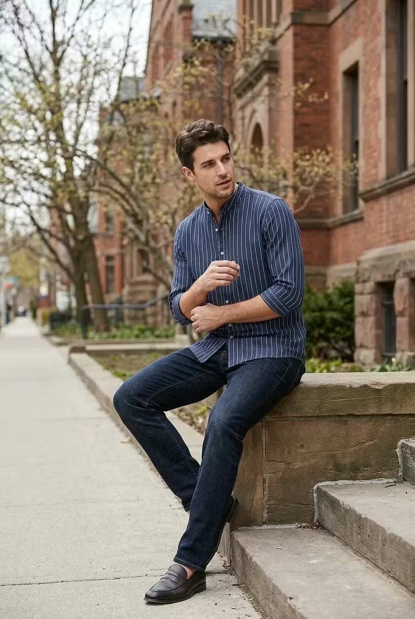 Coastal Stripe Three-Quarter Shirt