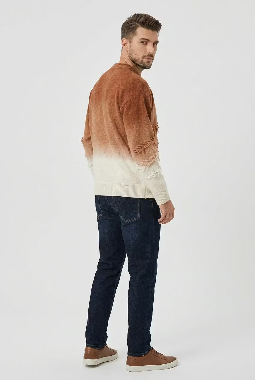 Cedar Fade Distressed Knit Sweater