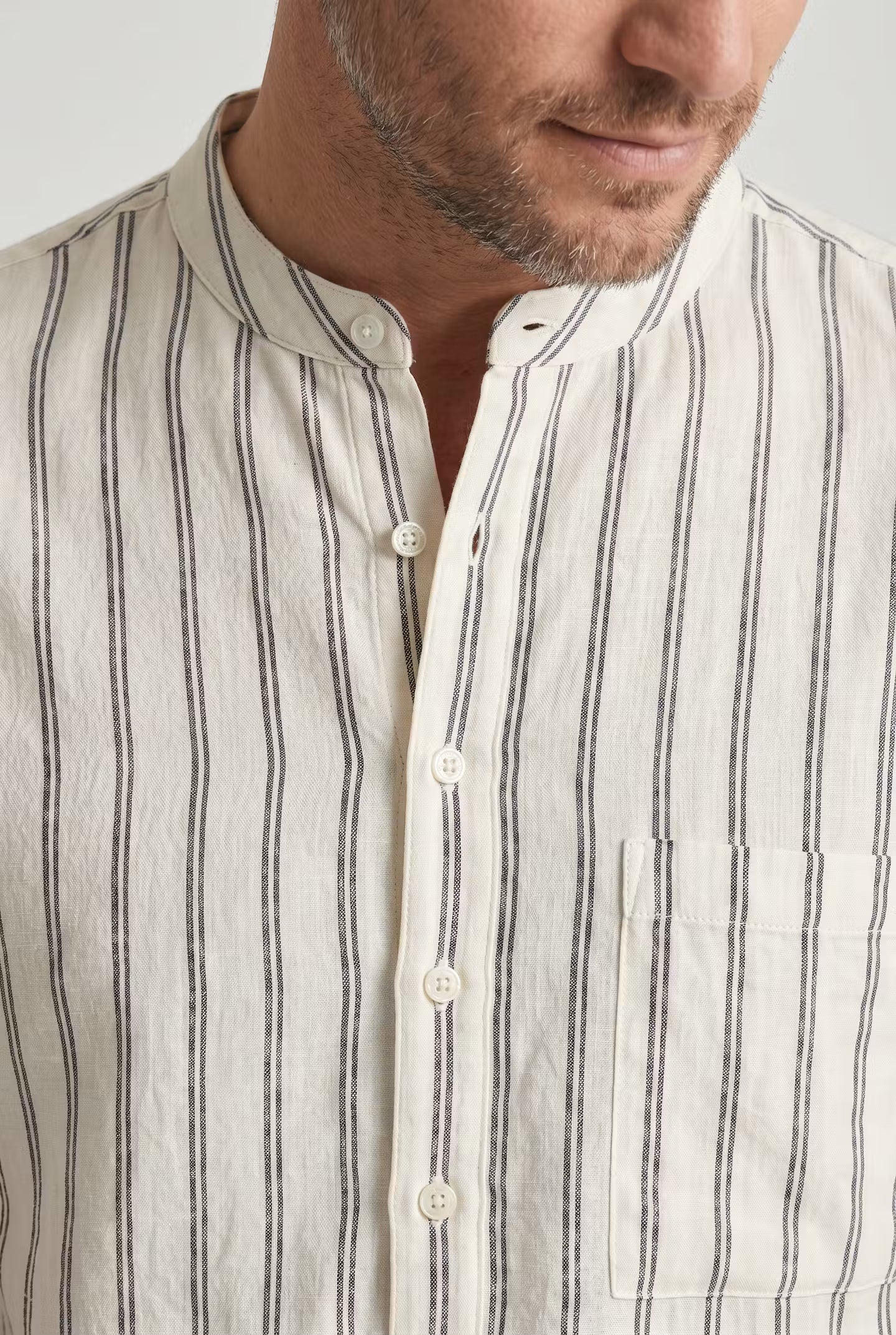 Alden Stripe Grand Collar Shirt