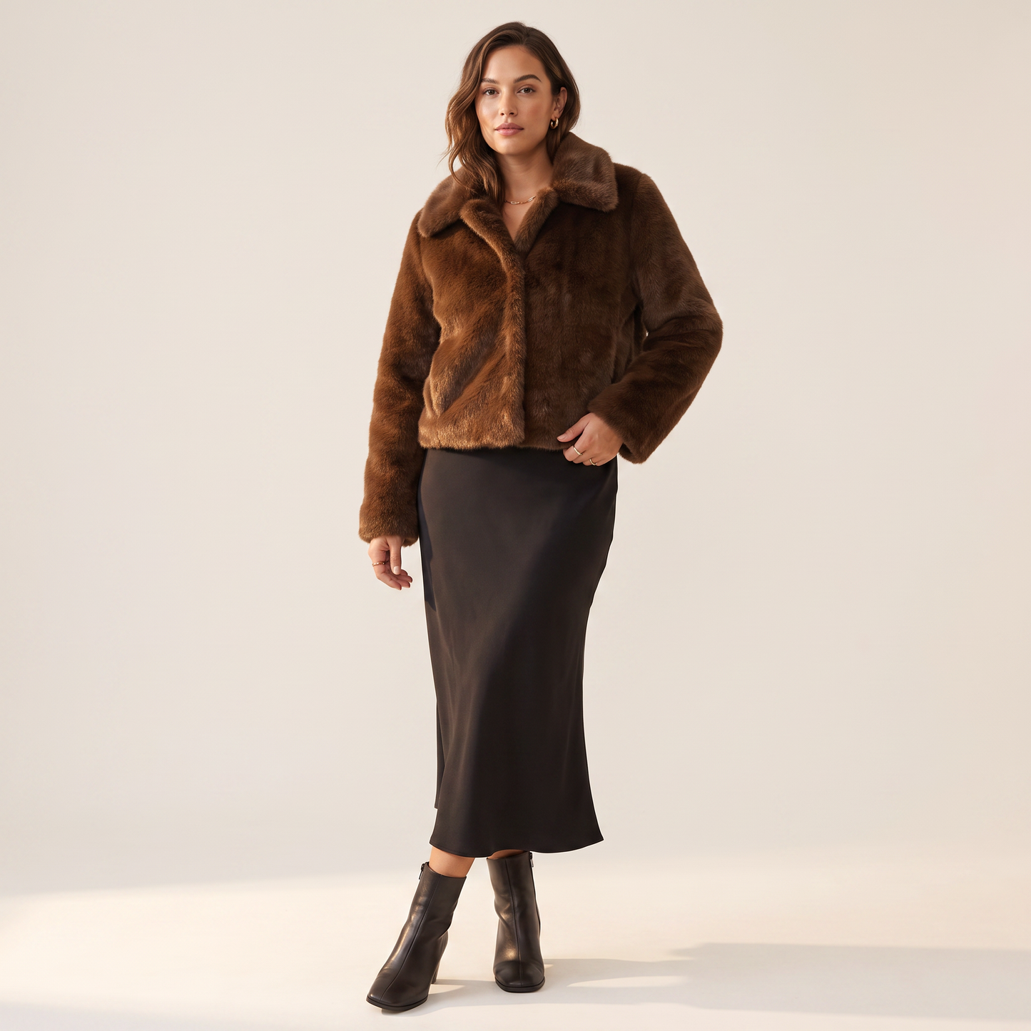 Briar bruine jas met structuur