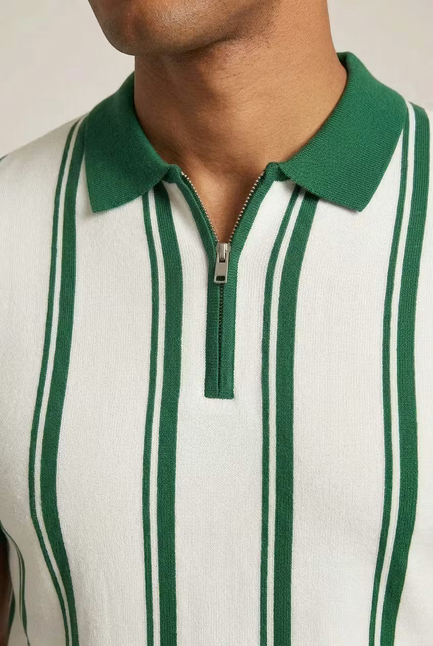 Kingsley Zip Stripe Polo